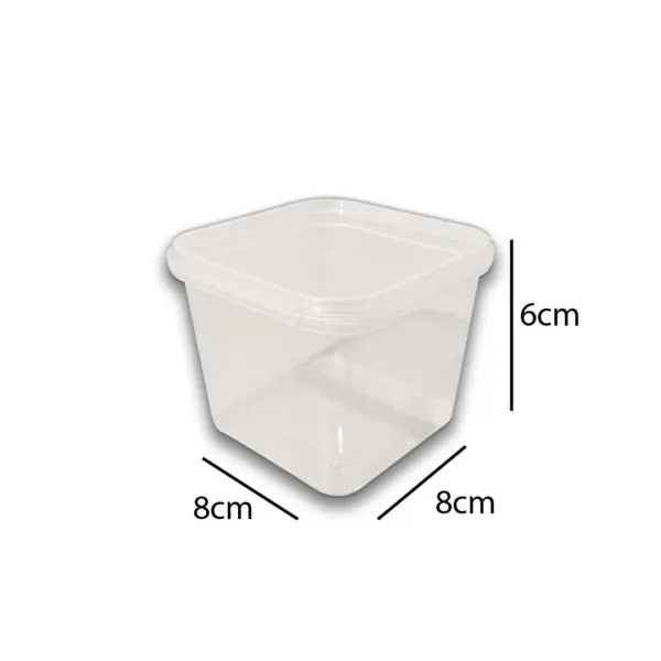 Embalagem Pote Quadrado (250 ml) - 8 x 8 x 6 cm - 10 Unidades