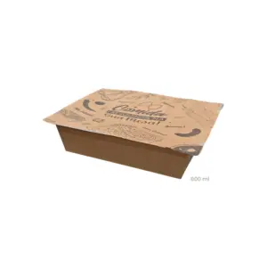 RETANGULAR-800ML.jpg Marmita Retangular Kraft para selagem 800ml (acompanha tampa) - Pct./ 100 unid.