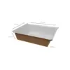 Marmita Retangular Kraft para selagem 800ml (acompanha tampa) - Pct./ 100 unid.