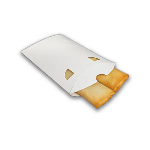 Embalagem para Rolinho Primavera 02 Unidades Branco- 13 x 11 x 3 cm - 100 Unidades