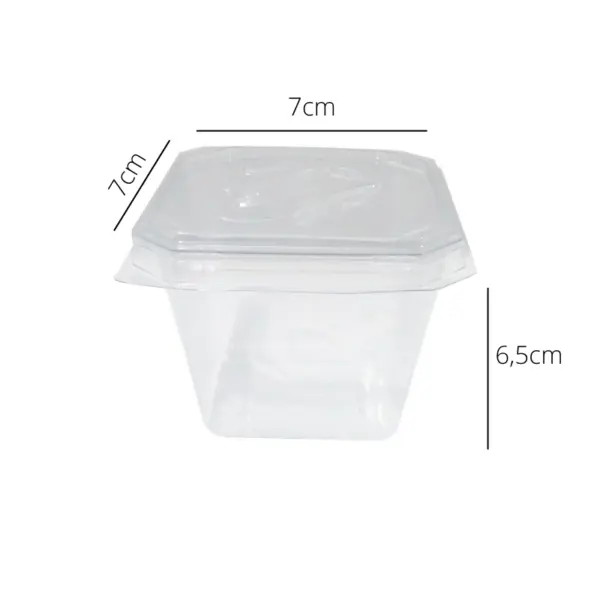 Embalagem Pote Quadrado (250 ml) - 7 x 7 x 6,5 cm - 100 Unidades