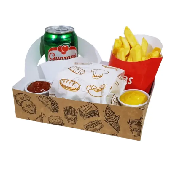 Suporte-Lanche-Refri-2.jpeg Embalagem Suporte para Lanches e Refris - 21 X 15 X 5,6 cm - 100 Unidades