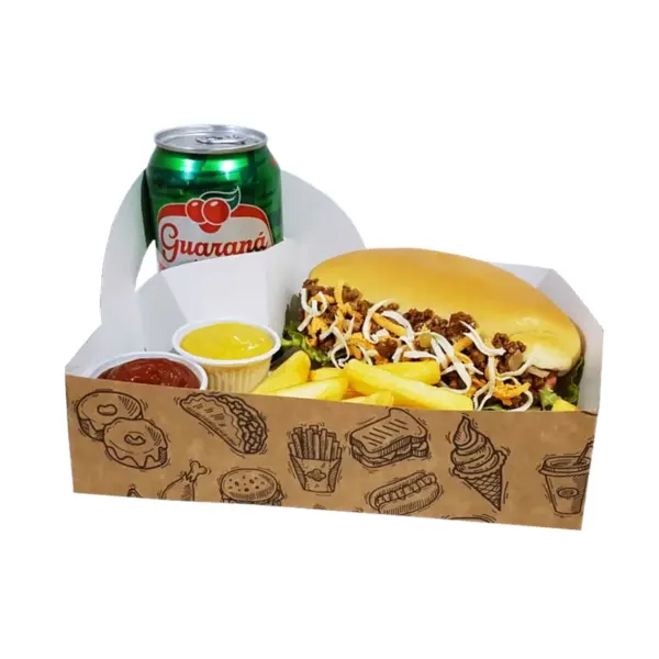 Suporte-Lanche-Refri-7.jpeg Embalagem Suporte para Lanches e Refris - 21 X 15 X 5,6 cm - 100 Unidades