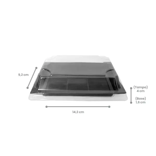 Embalagem Sushi 00 - 14,2 x 9,2 x 1,6 cm - 50 Unidades