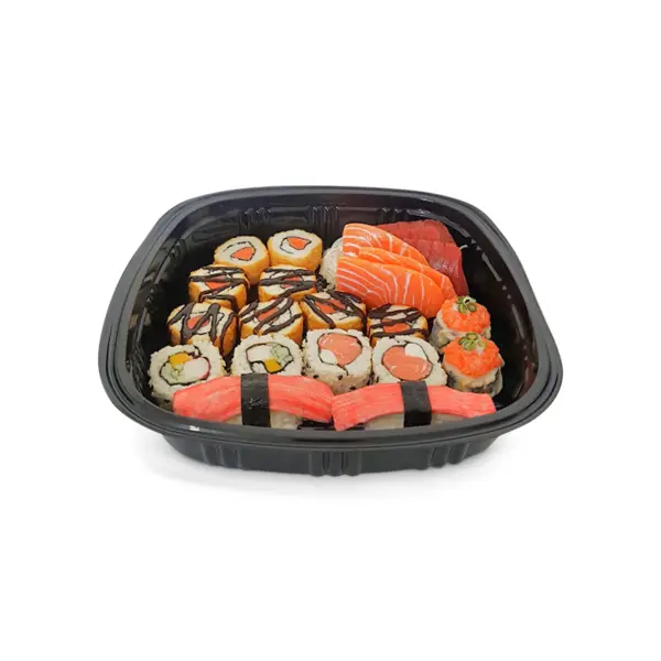 Sushi-III-01.png Embalagem Sushi III - 19,5 x 19,5 x 4,5 cm - 25 Unidades