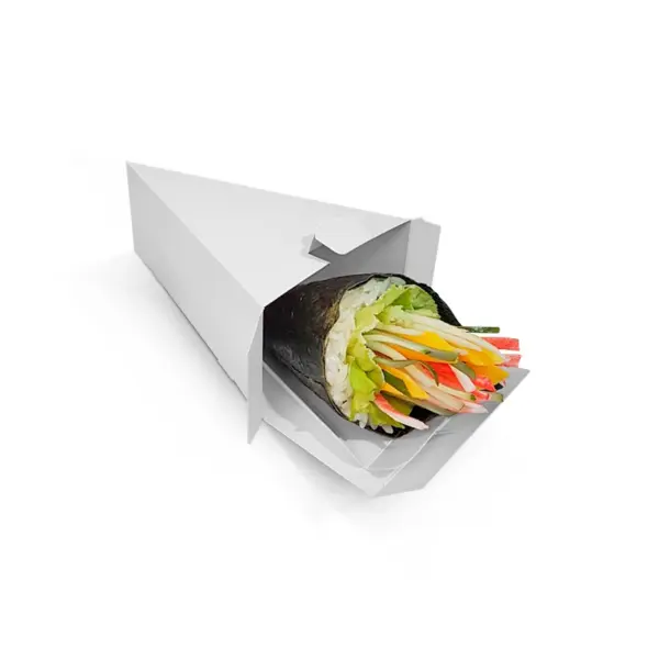 Embalagem Temaki Delivery Branco- 16 x 9 x 5,5 cm - 100 Unidades