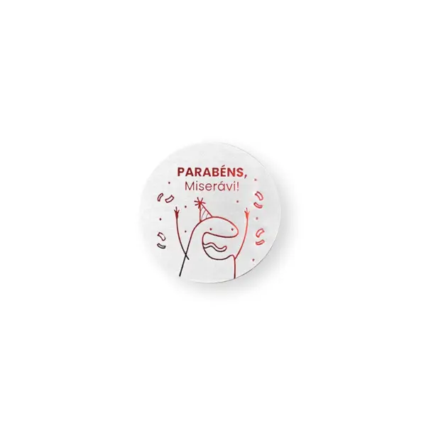 Lacre Flork Redondo "Parabéns Miserávi!" - Ø 5,5 cm - 1.000 Unidades