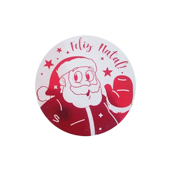 Lacre de Segurança Redondo "Papai Noel/Feliz Natal!" - Ø 5,5 cm - 1.000 Unidades