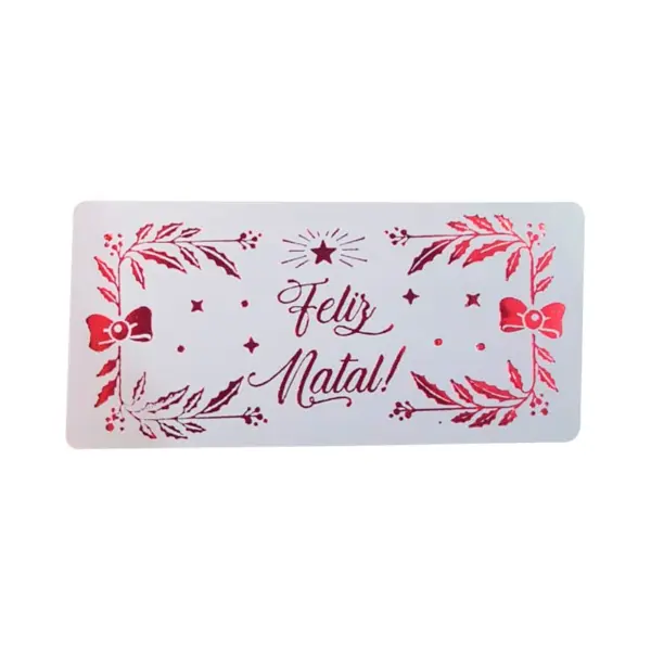 Lacre de Segurança Retangular "Feliz Natal!" - 6,5 x 3,1 cm - 1.000 Unidades