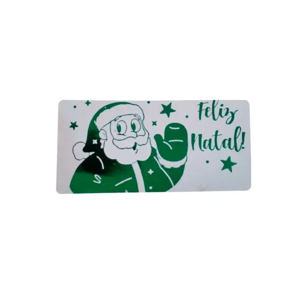 Lacre de Segurança Retangular "Papai Noel/Feliz Natal" - 6,5 x 3,1 cm - 1.000 Unid.