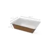 Marmita Retangular Kraft para selagem 350ml (acompanha tampa) - Pct./ 100 unid.