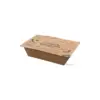 Marmita Retangular Kraft para selagem 350ml (acompanha tampa) - Pct./ 100 unid.