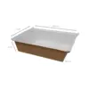Marmita Retangular Kraft 650 ml (acompanha tampa personalizada) – Pct./ 100 unid.