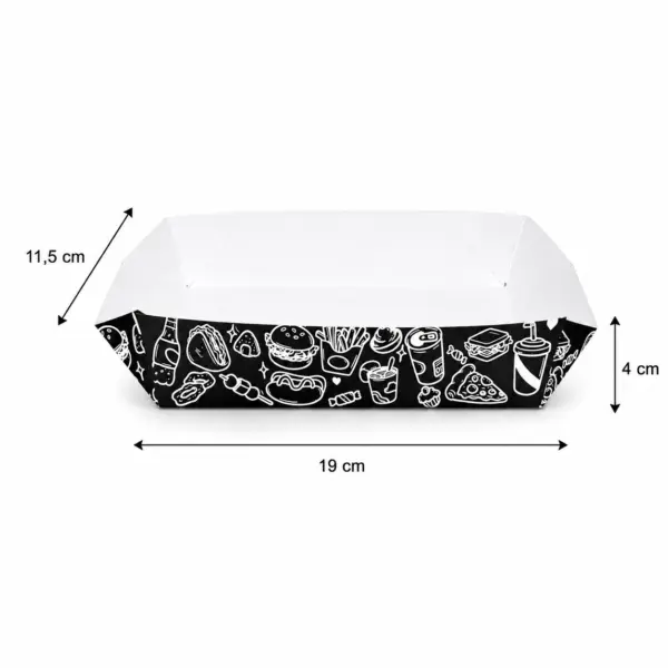 Embalagem Bandeja 02 - 19 x 11,5 x 4 cm - 100 Unidades