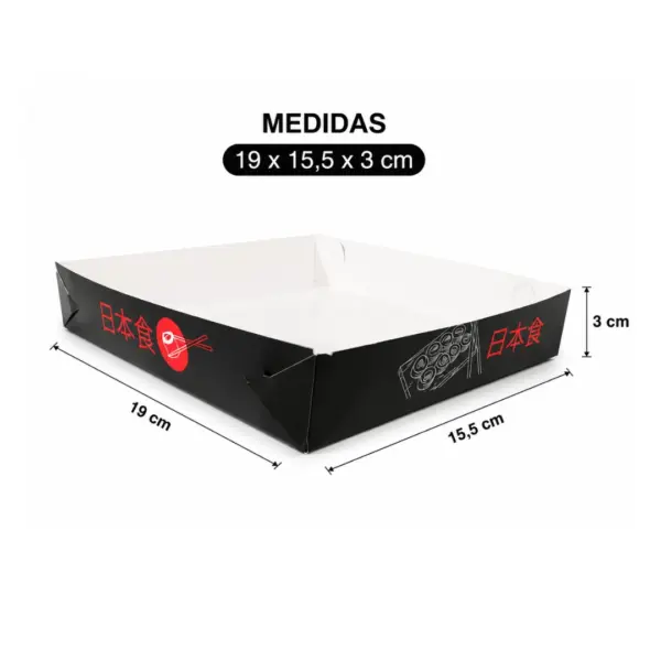 Embalagem para Combinados Balcão M - 17,5 x 15 x 3 cm - 100 Unidades