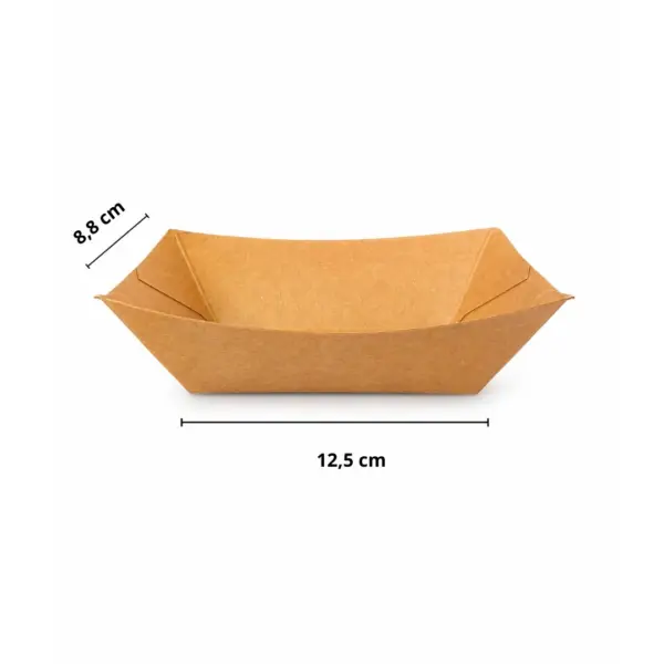 Embalagem Bandeja Kraft P - 12,5 x 8,8 cm - 250 Unidades