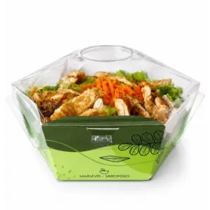Kit Bowl Gourmet 750 ml Verde  – 14,5 x 12,5 x 10 cm – 100 Unidades