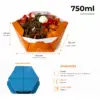 Embalagem Bowl Gourmet 750 ml Azul Claro  – 14,5 x 12,5 x 5,5 cm – 100 Unidades -