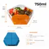 Kit Bowl Gourmet 750 ml Azul Claro  – 14,5 x 12,5 x 10 cm – 100 Unidades -