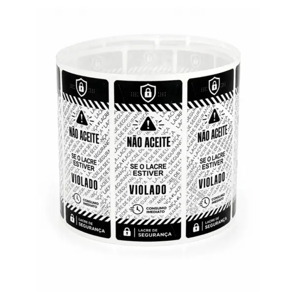 Lacre Retangular 9,5 x 3,5 cm com Picote - 1.000 unidades -
