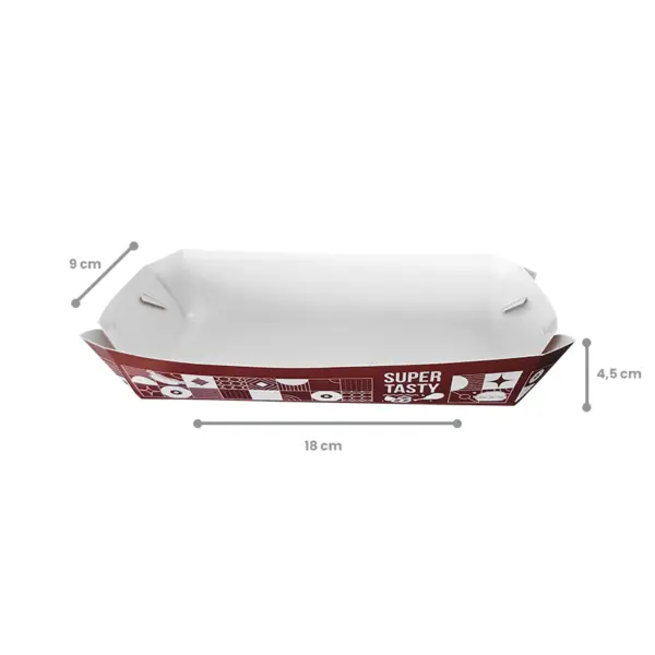 Embalagem Bandeja Food Truck G - 18 x 9 x 4,5 cm - 100 Unidades