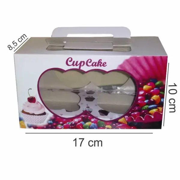 Embalagem para Cupcake - 17 x 8,5 x 10 cm - 50 Unidades