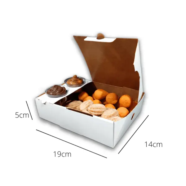Embalagem Caixa Multiuso com Suporte para Molhos - 19 x 14 x 5 cm - 100 Unidades