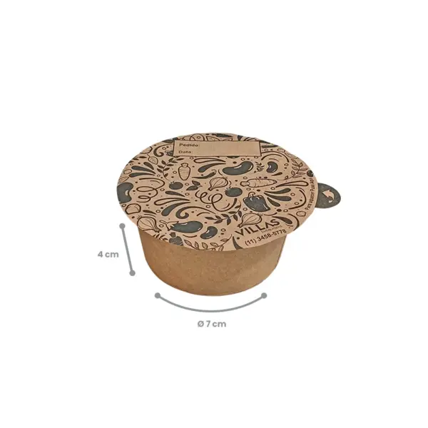pote-redondo-200-ml.jpg Pote Redondo PP Kraft para selagem 200ml (acompanha tampa) - Pct./ 100 unid.