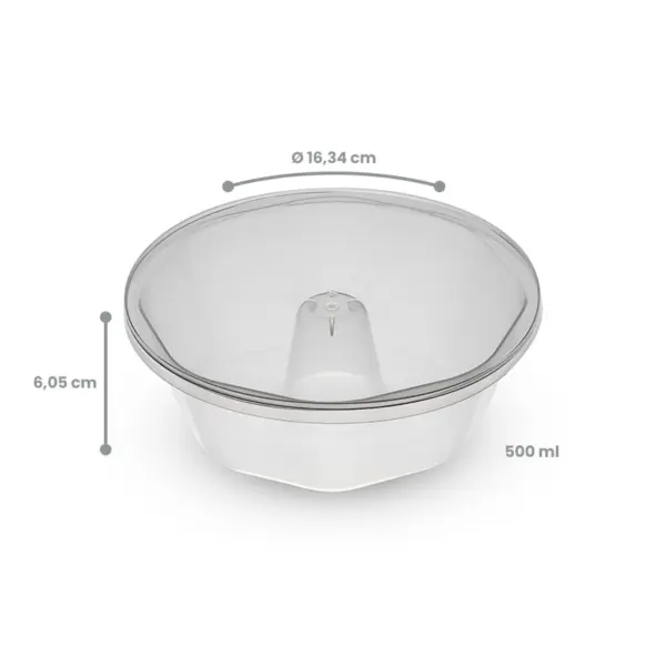 Forma para Pudim G (500 ml) - Ø 16,34 x 6,05 cm - 6 Unidades