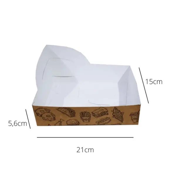 suportelanche-med.png Embalagem Suporte para Lanches e Refris - 21 X 15 X 5,6 cm - 100 Unidades